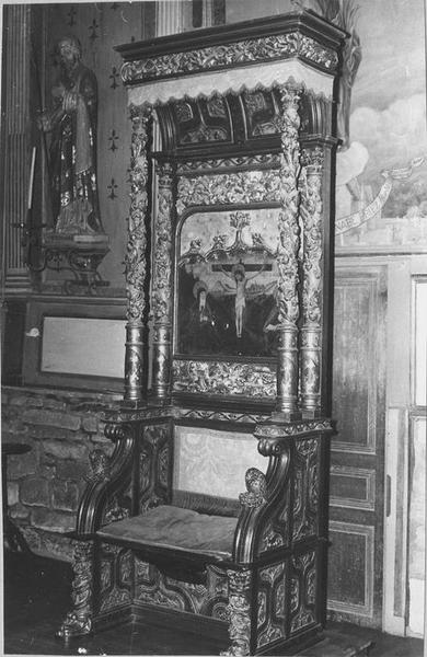 fauteuil de célébrant (cathèdre), vue générale