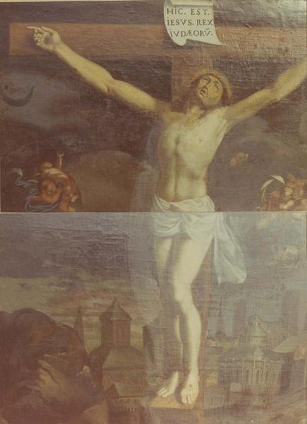 tableau : Christ en croix, vue partielle - © Ministère de la Culture (France), Médiathèque du patrimoine et de la photographie (objets mobiliers), tous droits réservés