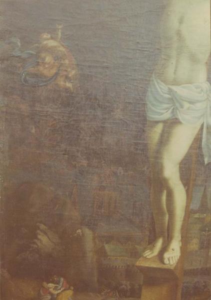tableau : Christ en croix, détail - © Ministère de la Culture (France), Médiathèque du patrimoine et de la photographie (objets mobiliers), tous droits réservés