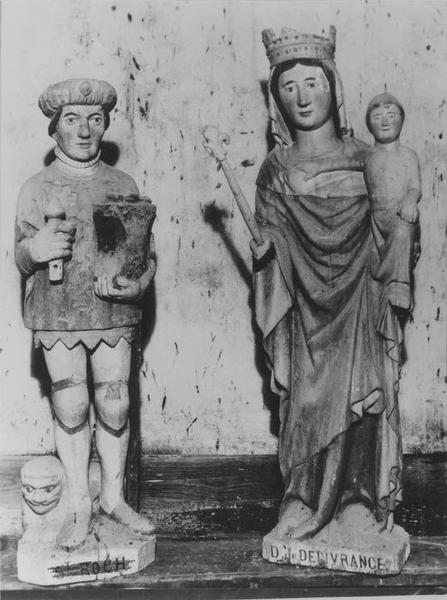 statue dite Notre-Dame-de-la-Délivrance : Vierge à l'enfant ; statue saint Adrien, vue générale - © Ministère de la Culture (France), Médiathèque du patrimoine et de la photographie (objets mobiliers), tous droits réservés