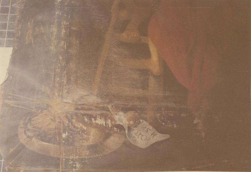 tableau du retable du maître-autel : Descente de croix (la), détail