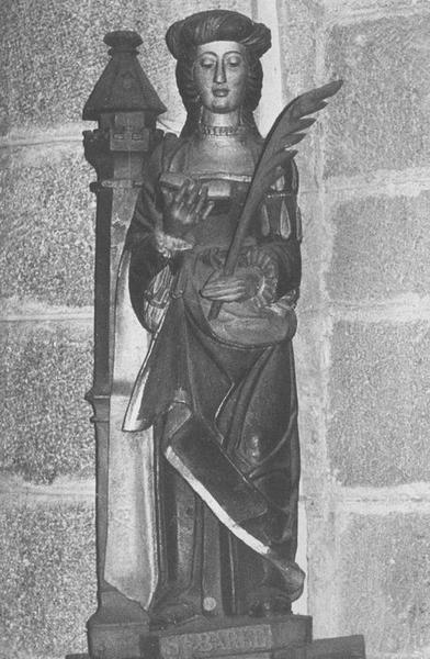 statue : sainte Barbe, vue générale