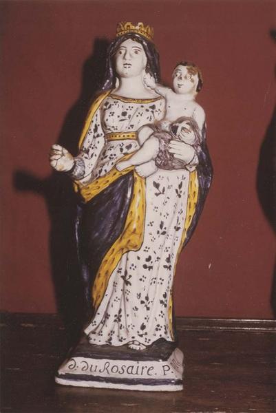 statue (statuette) dite Notre-Dame-du-rosaire : Vierge à l'enfant, vue générale