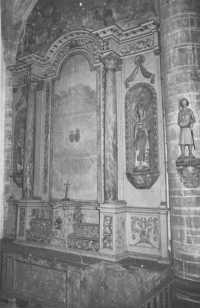 autel, retable, tabernacle, 2 statues : sainte Marthe, sainte Marie l'Egyptienne, vue générale