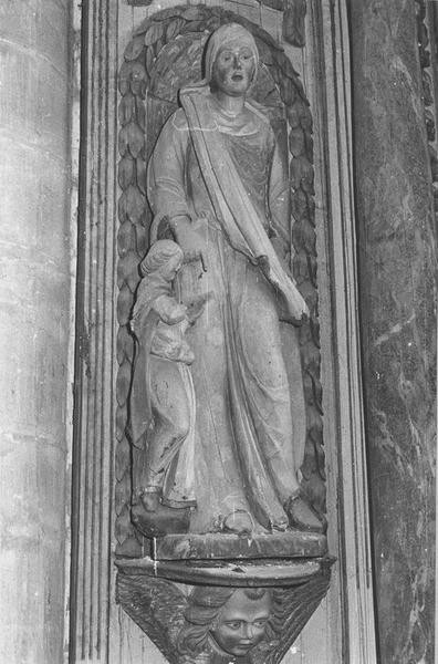 groupe sculpté : sainte Anne et la Vierge, vue générale