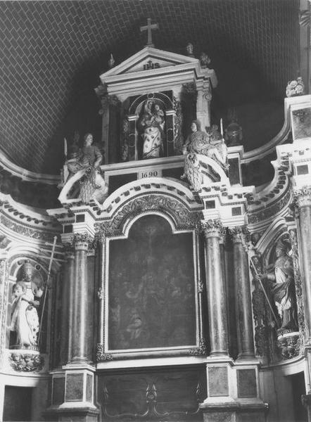 retable, tableau du maître-autel : descente de l'Esprit saint (la), vue partielle
