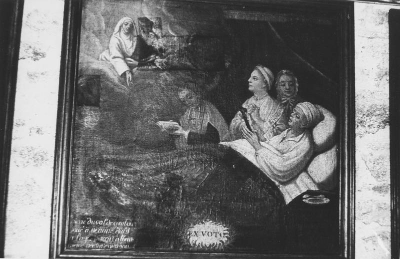 tableau, ex-voto dédié à sainte Anne : Guérison de Pierre Duval, vue générale