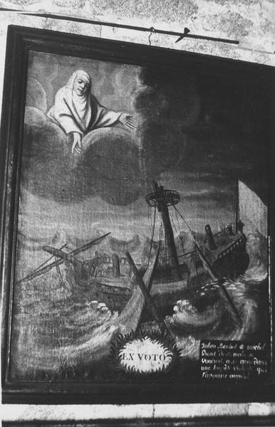 tableau, ex-voto dédié à sainte Anne : navire de Julien Bardot et Michel Grouet de saint Malô, vue générale