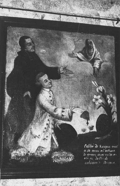 tableau, ex-voto dédié à sainte Anne : Action de grâce de l'abbé de Kergus