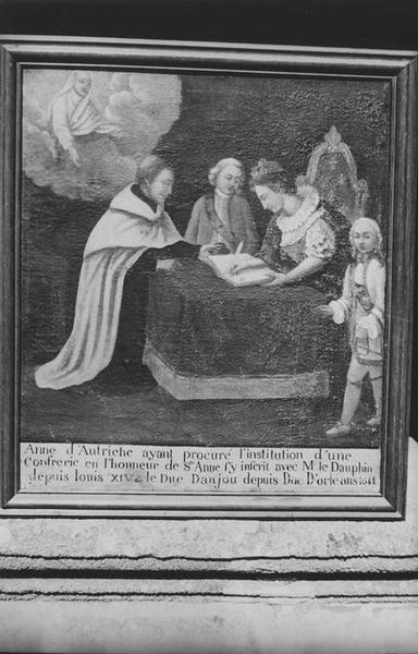 tableau, ex-voto dédié à sainte Anne : institution de la confrérie de sainte Anne (l'), vue générale
