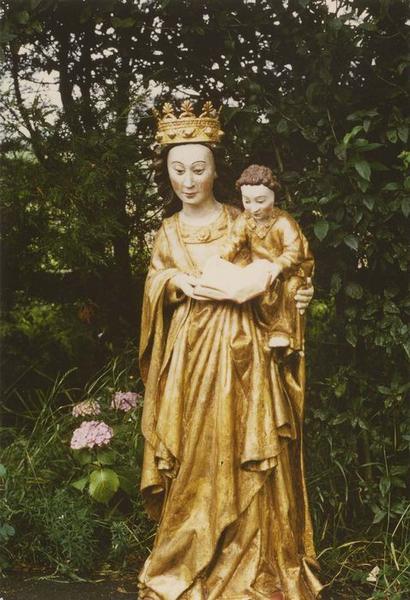 statue dite Notre-Dame-de-La-Houssaye : Vierge à l'enfant, vue générale