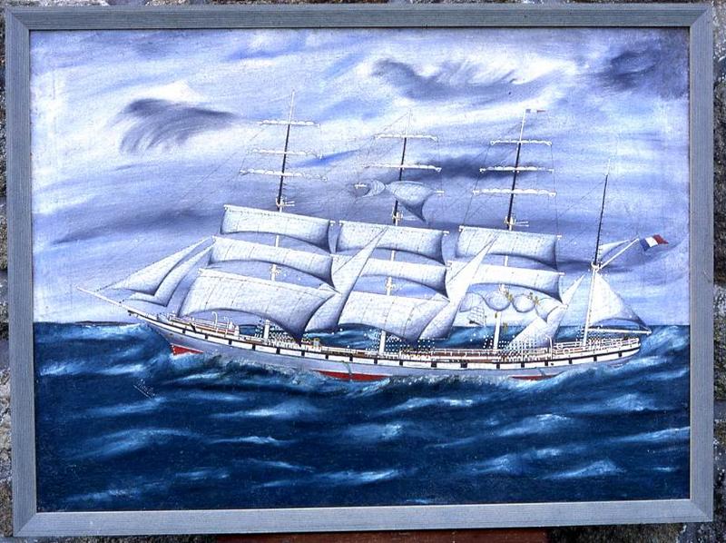 tableau ex-voto : Le Quatre-mâts barque de commerce de la Compagnie Bordes - © Monuments historiques