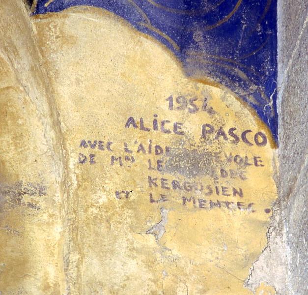 peintures monumentales : Scènes de pèlerinages et du Sacré-Coeur (signature)