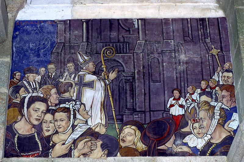 peintures monumentales : Scènes de pèlerinages et du Sacré-Coeur