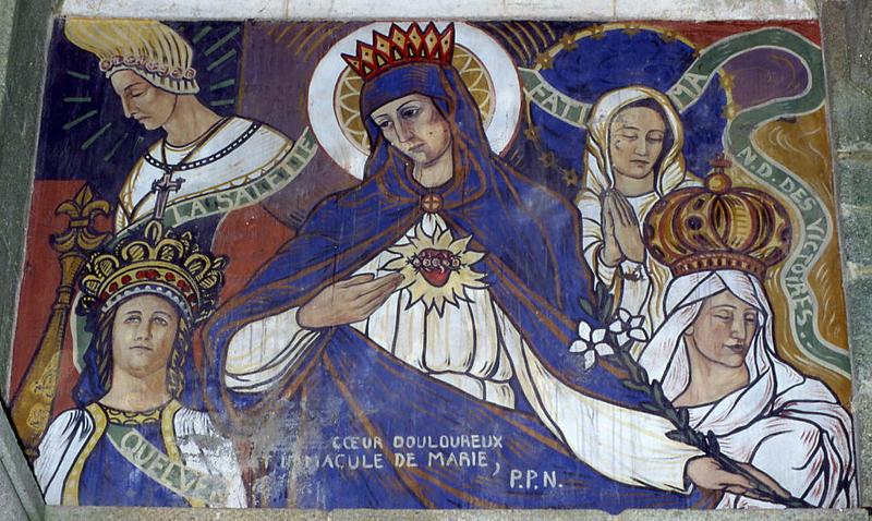 peintures monumentales : Scènes de pèlerinages et du Sacré-Coeur