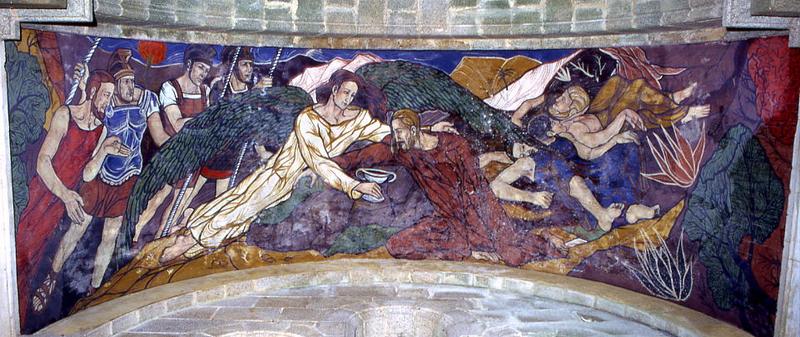 peintures monumentales : Scènes de pèlerinages et du Sacré-Coeur