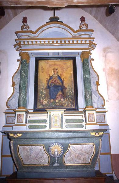 autel (maître-autel), retable et tableau : Vierge en majesté - © Monuments historiques
