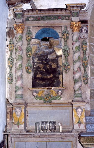 retable du bas-côté nord et statue : Vierge à l'Enfant