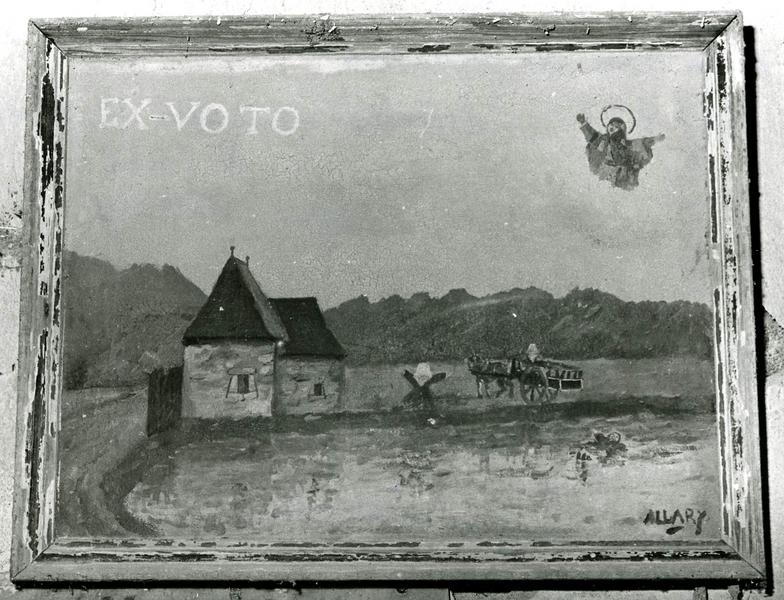 tableau ex-voto n°2 : Accident au moulin de Becquerel en Crach