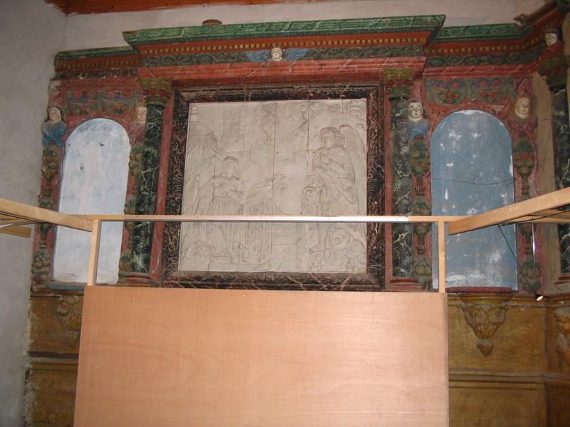 retable du maître-autel et bas-relief : Annonciation