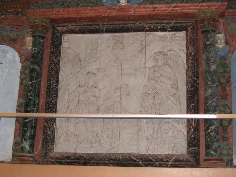 retable du maître-autel et bas-relief : Annonciation