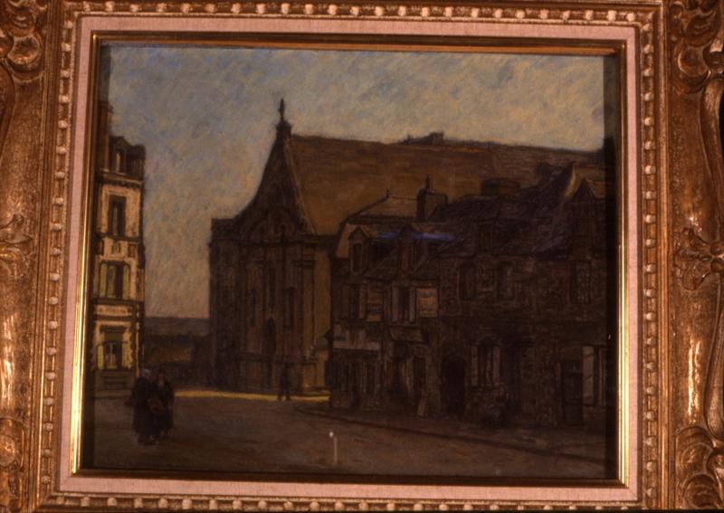 dessin : Vieille maison sur la place - Chapelle du couvent des Ursulines - © Monuments historiques