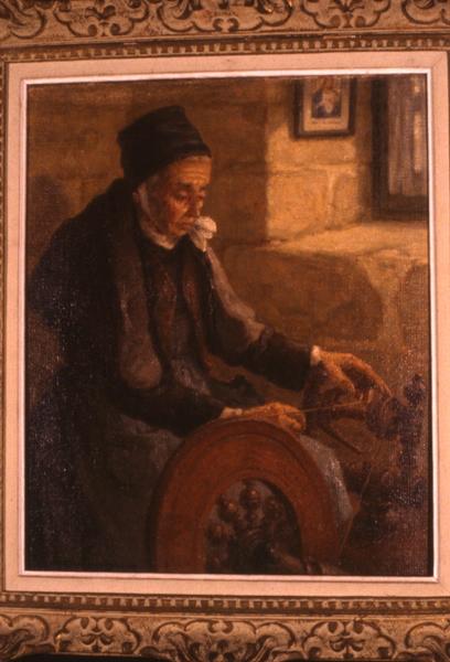 tableau : Femme au rouet - © Monuments historiques