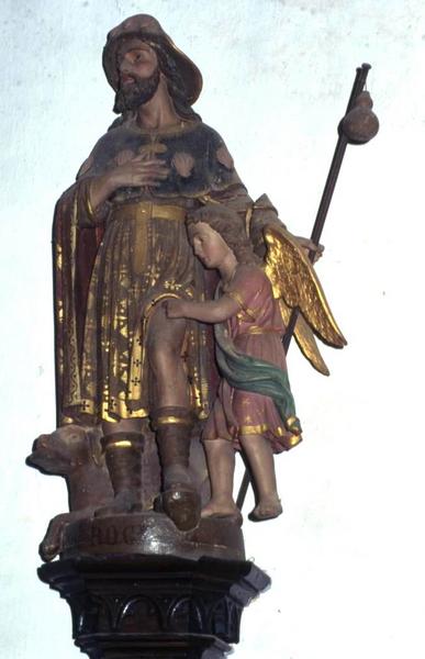 groupe sculpté : Saint Roch et l'ange - © Monuments historiques