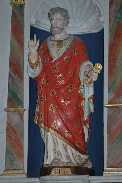 retable du maître-autel et trois statues : La Trinité, Saint Pierre et Saint Paul - © Monuments historiques