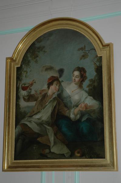 peinture : Scène galante (Couple et amours) - © Monuments historiques