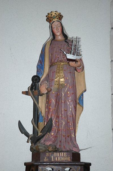 statue : Notre-Dame de Larmor et maquette ex-voto n°1 d'un trois-mâts barque