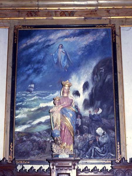 tableau ex-voto : Brick en difficulté avec apparition de la Vierge - © Monuments historiques
