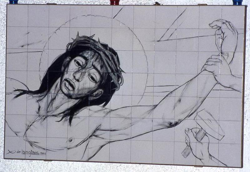 chemin de croix : Jésus est cloué sur la croix