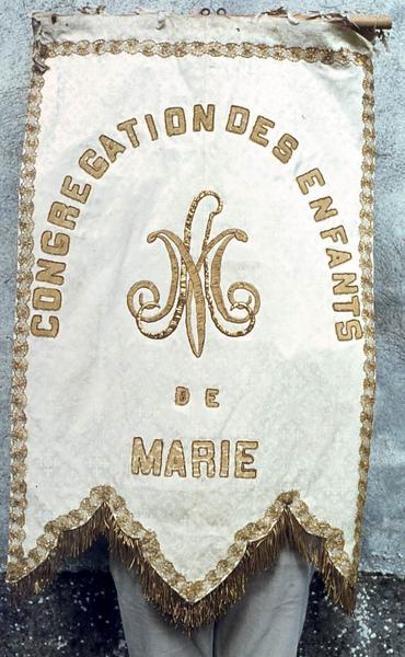 bannière de procession n°1 : Congrégation des Enfants de Marie et Immaculée Conception (revers)