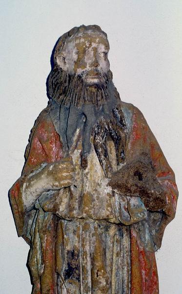 statue : Saint Jean-Baptiste, détail haut du corps - © Monuments historiques