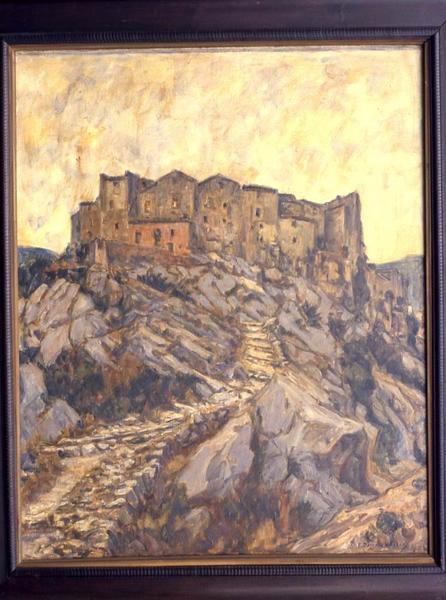 tableau : Paysage avec village perché - © Monuments historiques