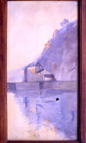 tableau : Vue en amont du moulin du Roch - © Monuments historiques