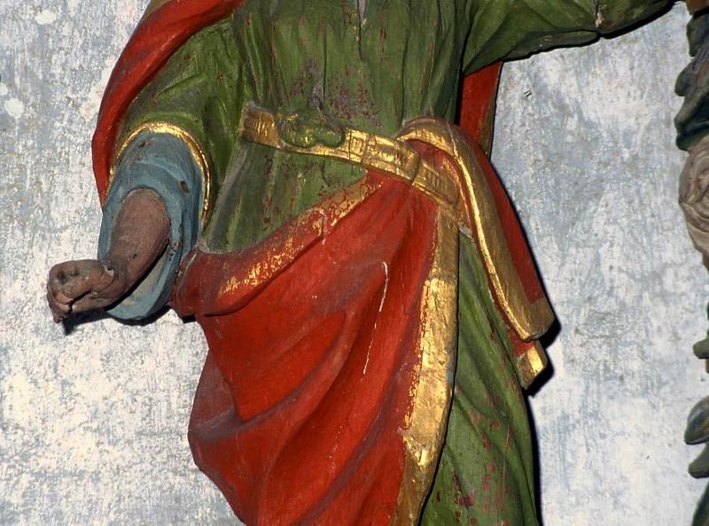 statue : Saint Nicodème, détail torse - © Monuments historiques