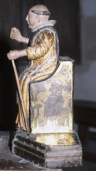 reliquaire : statue de Saint Fiacre, profil