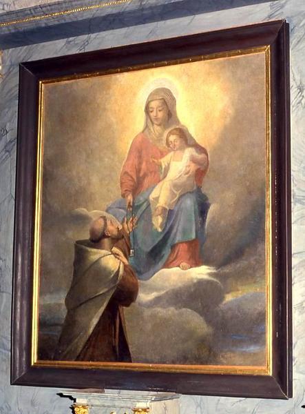 retable du croisillon nord : tableau : La Donation du scapulaire à saint Simon Stock