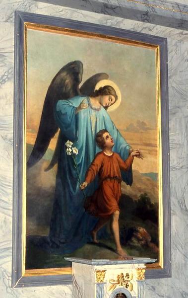 Tableau du retable du croisillon sud : Ange Gardien - © Monuments historiques