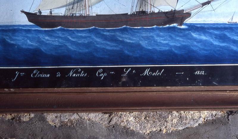 tableau ex-voto maritime, détail inscription - © Monuments historiques