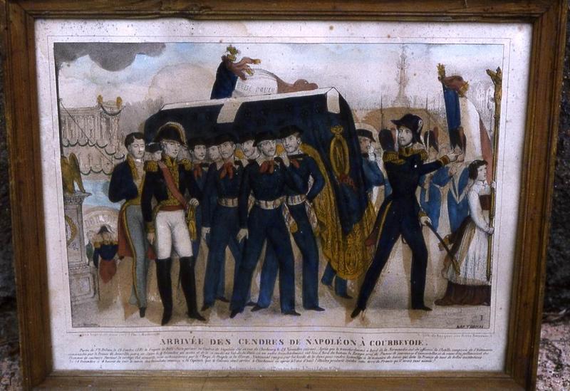 quatre estampes (images d'Epinal) :Arrivée des cendres de Napoléon à Courbevoie