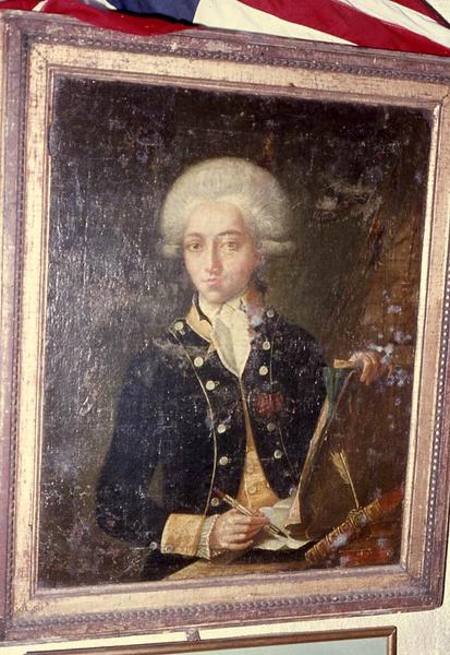 Tableau et son cadre : Lafayette écrivant