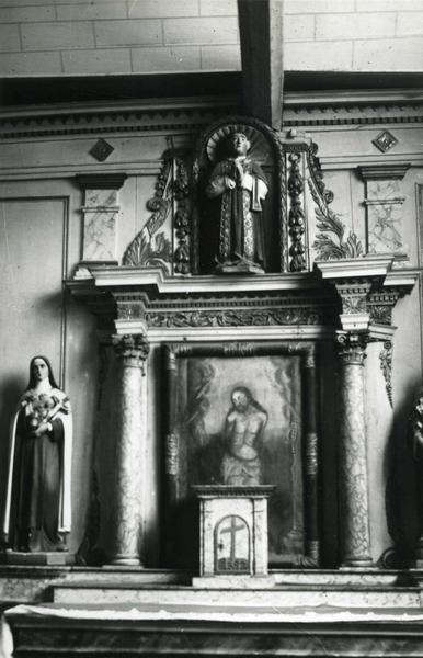 autel et retable latéraux sud, statue : Saint Etienne et tableau : Christ aux outrages