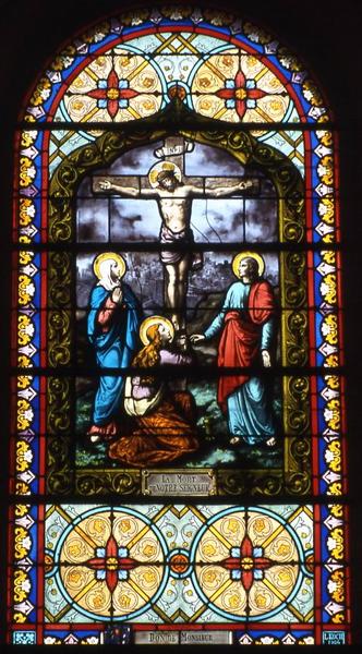 verrière du croisillon nord : Mort de Notre Seigneur - © Monuments historiques