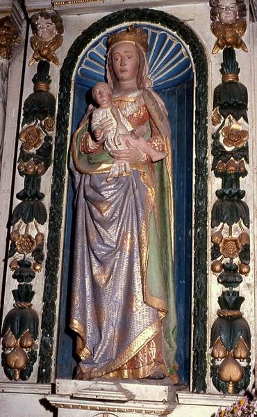 retable latéral nord, statue : Vierge à l'enfant