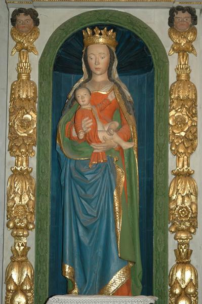 retable latéral nord, statue : Vierge à l'enfant