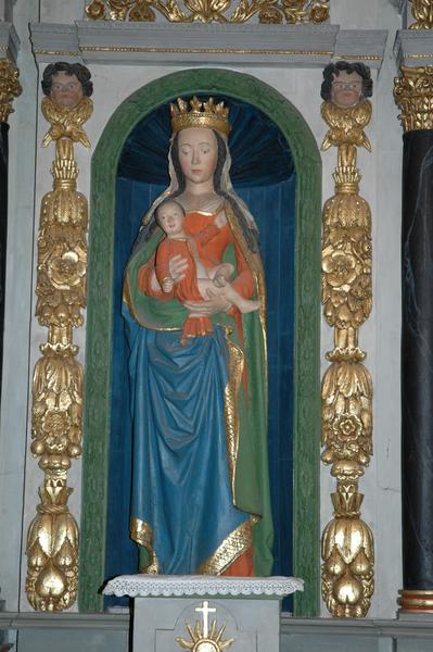 retable latéral nord, statue : Vierge à l'enfant