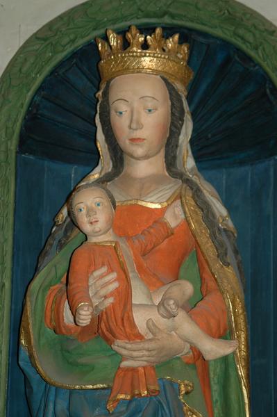 retable latéral nord, statue : Vierge à l'enfant